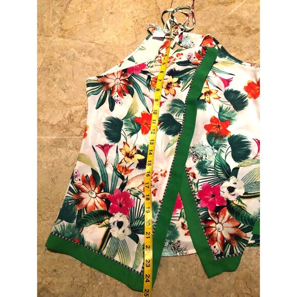 SOHO - WOMENS FLORAL LIGHT WEIGHT ADJUSTABLE BACK STRING HOLTER TOP SIZE SMALL - Picture 6 of 6